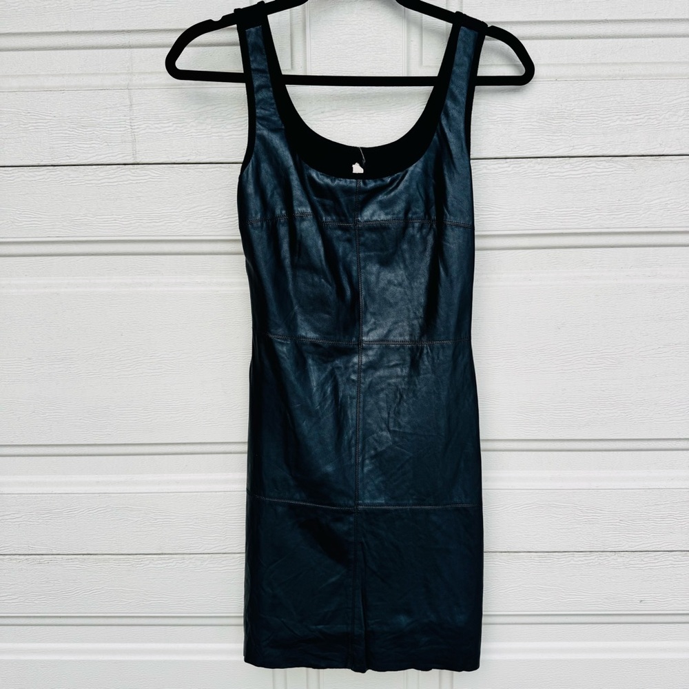 Bailey 44 Chic soft Black vegan Leather Mini Dress